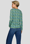 Rabe Geometric V Neck Long Sleeve Top, Green and Blue