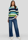 Rabe Striped Print Sweater, Blue Mutli