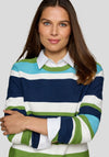 Rabe Striped Print Sweater, Blue Mutli