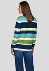 Rabe Striped Print Sweater, Blue Mutli