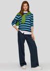 Rabe Striped Print Sweater, Blue Mutli