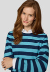 Rabe Striped Print Sweater, Blue Mutli