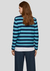 Rabe Striped Print Sweater, Blue Mutli