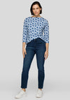 Rabe Geometric Print Top, Blue and White