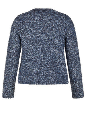 Rabe Metallic Knit Cardigan, Blue