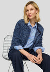 Rabe Metallic Knit Cardigan, Blue