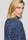 Rabe Metallic Knit Cardigan, Blue