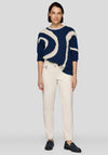 Rabe Wavy Print Jumper, Navy