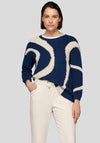 Rabe Wavy Print Jumper, Navy