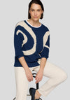 Rabe Wavy Print Jumper, Navy