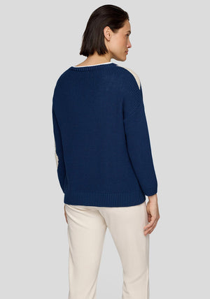 Rabe Wavy Print Jumper, Navy