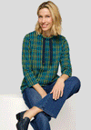 Rabe Houndstooth Drawstring Sweatshirt, Navy