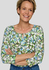 Rabe Star Print Top, Green Multi