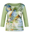 Rabe Graffiti Star Print Top, Green