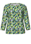 Rabe Abstract Print Top, Green Multi