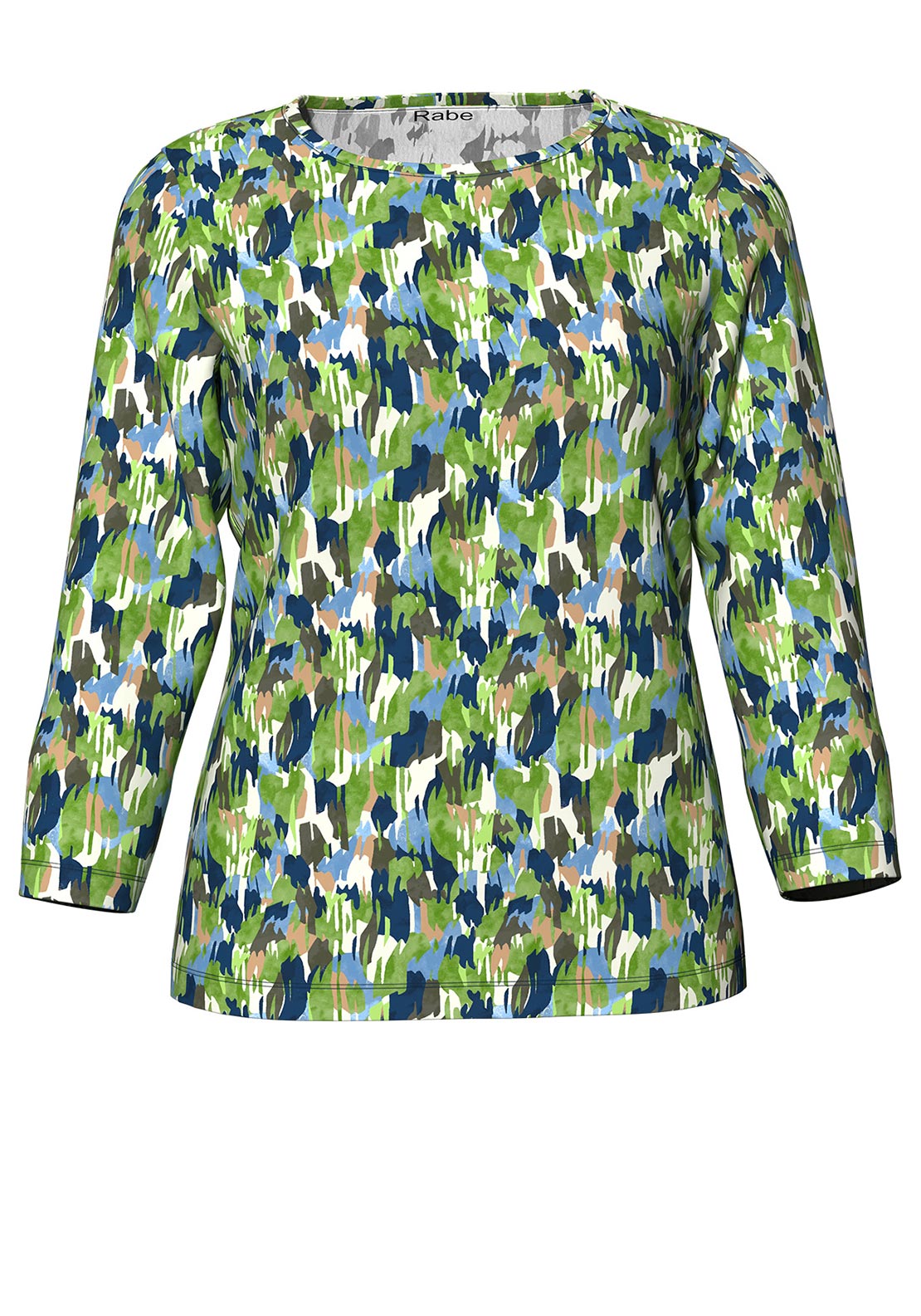 Rabe Abstract Print Top, Green Multi