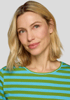 Rabe Striped Long Sleeve Basic Top, Green and Blue