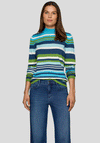 Rabe Fine Knit Striped Sweater, Blue
