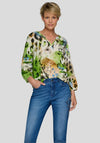 Rabe Abstract Animal Print Top, Green Multi