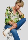 Rabe Abstract Animal Print Top, Green Multi