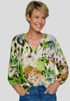 Rabe Abstract Animal Print Top, Green Multi