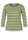 Rabe Striped Print Top, Green Multi