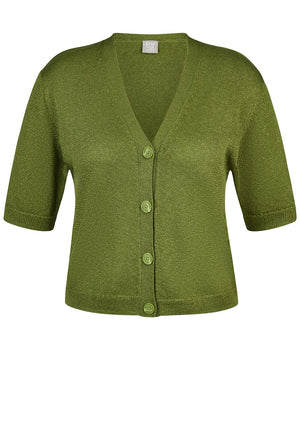 Rabe Short Sleeve Button Cardigan, Green
