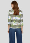 Rabe Striped Graffiti Print Top, Green