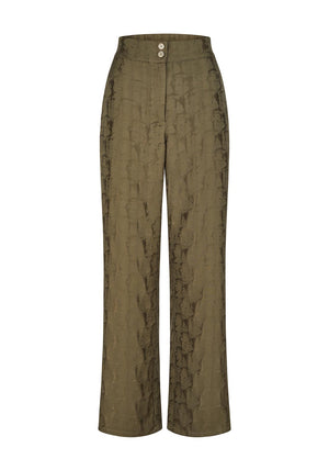 Rabe Jacquard Satin Feel Trousers, Green
