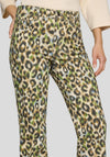 Rabe Leopard Print Straight Leg Jeans, Green