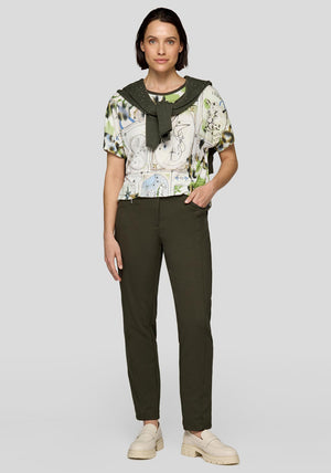Rabe Animal Print Tarot Card T Shirt, Green Multi