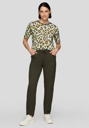 Rabe Leopard Print T Shirt, Green Multi