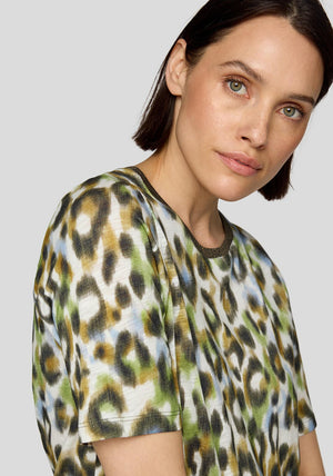 Rabe Leopard Print T Shirt, Green Multi