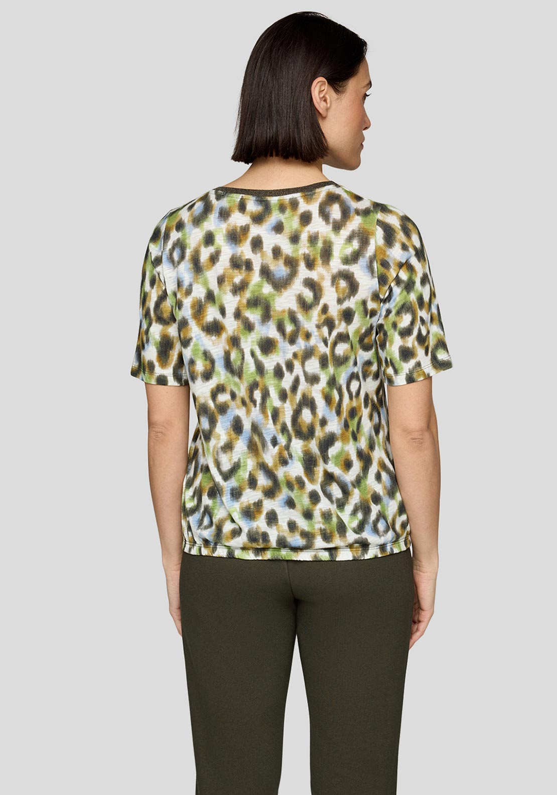 Rabe Leopard Print T Shirt, Green Multi