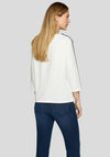 Rabe Embellished Sleeve Stripe Top, Off-White