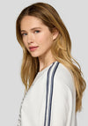 Rabe Embellished Sleeve Stripe Top, Off-White