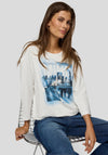 Rabe Embellished City Scape Top, White