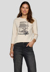 Rabe Happy Floral Print Top, Beige