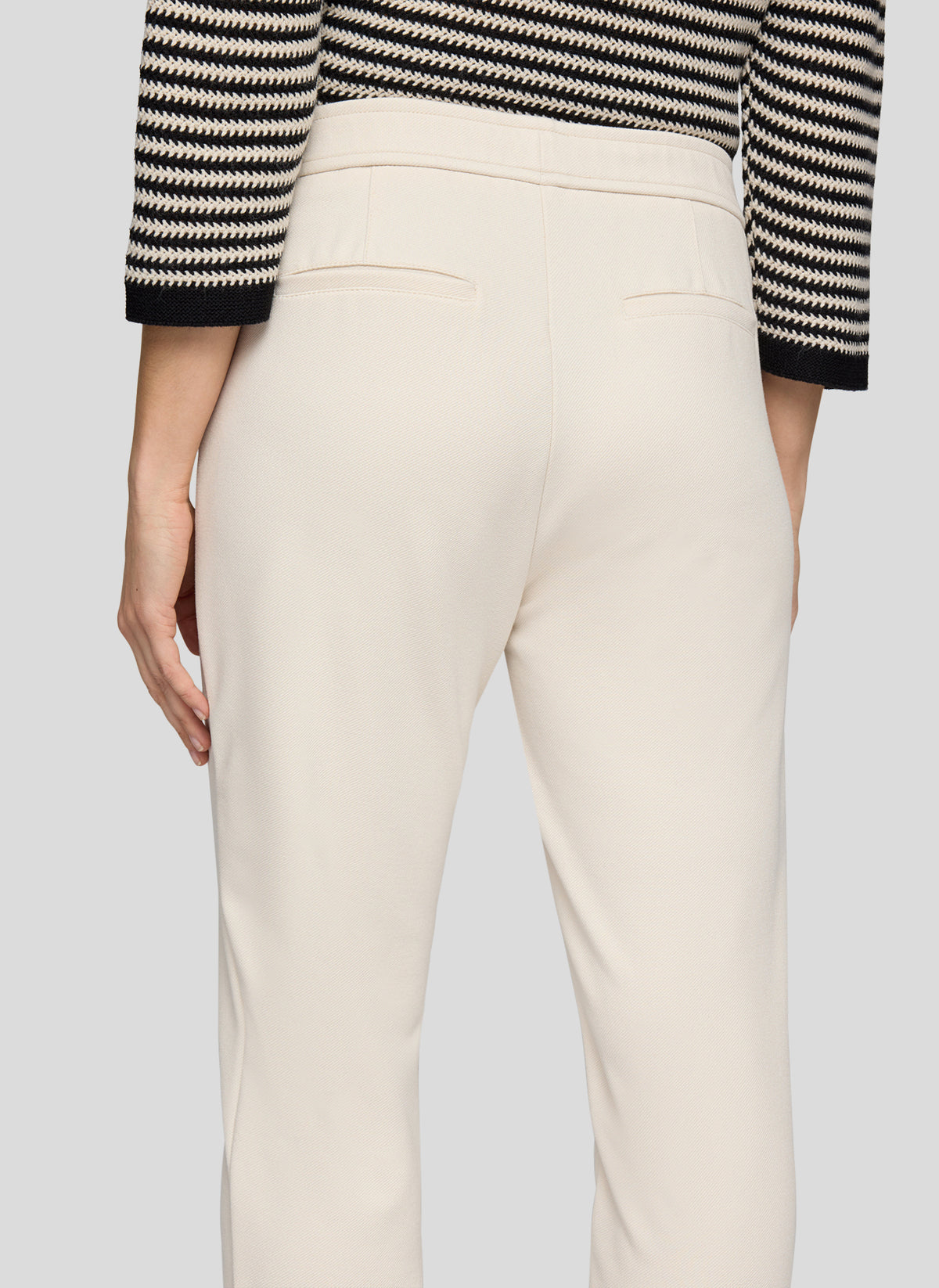 Rabe Zipped Slim Leg Trousers, Beige