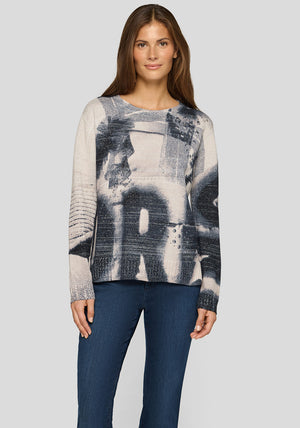 Rabe Lurex Knit Printed Jumper, Beige