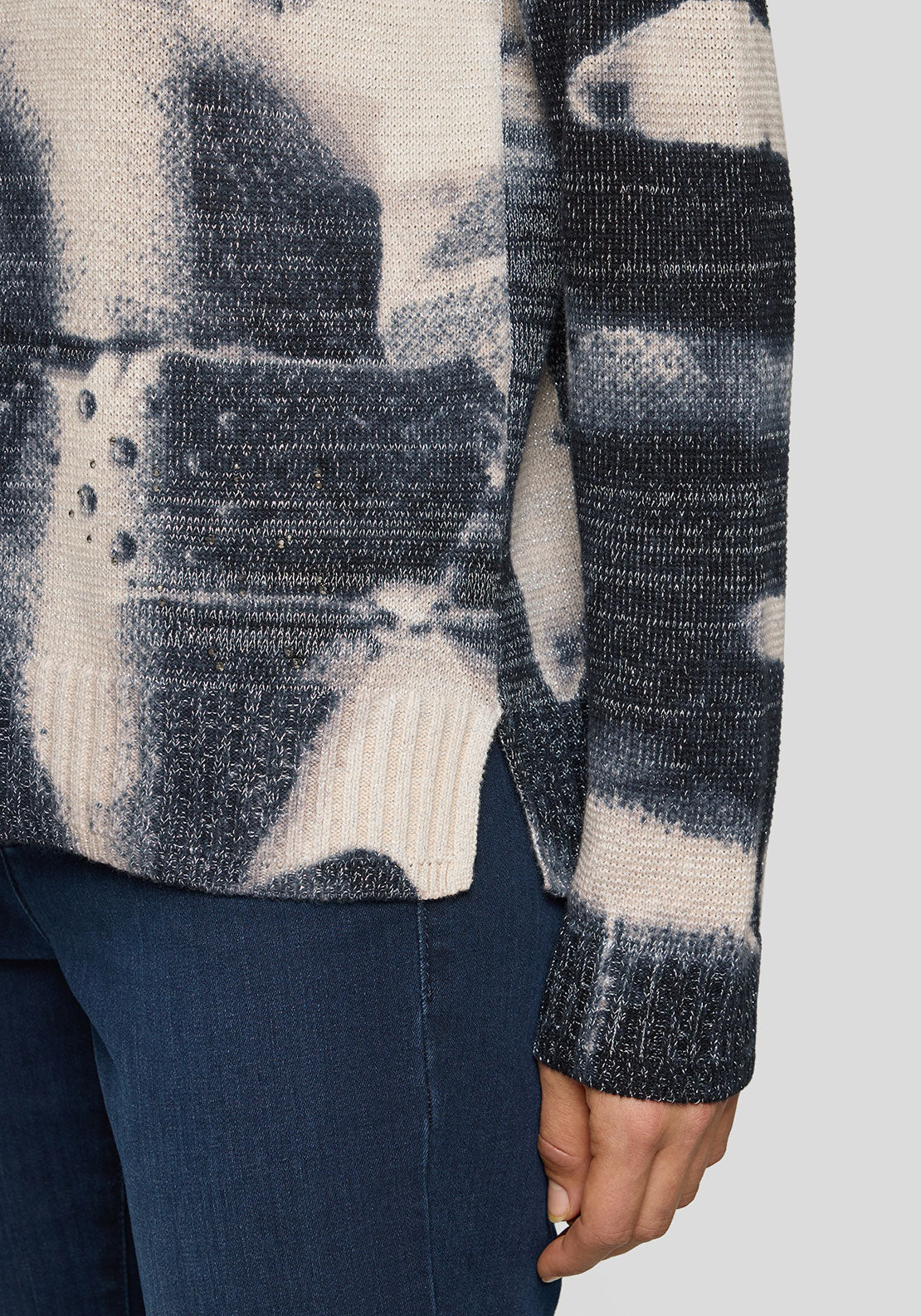 Rabe Lurex Knit Printed Jumper, Beige