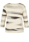Rabe Striped Floral Print Top, Cream and Black