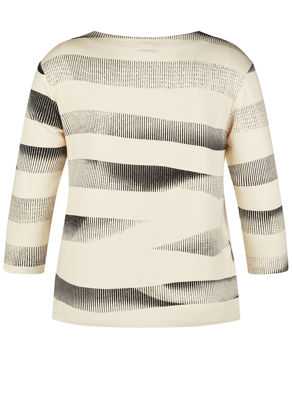 Rabe Striped Floral Print Top, Cream and Black