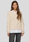 Rabe Diamond Fringe Knit Jumper, Beige