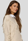 Rabe Diamond Fringe Knit Jumper, Beige
