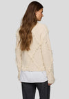 Rabe Diamond Fringe Knit Jumper, Beige