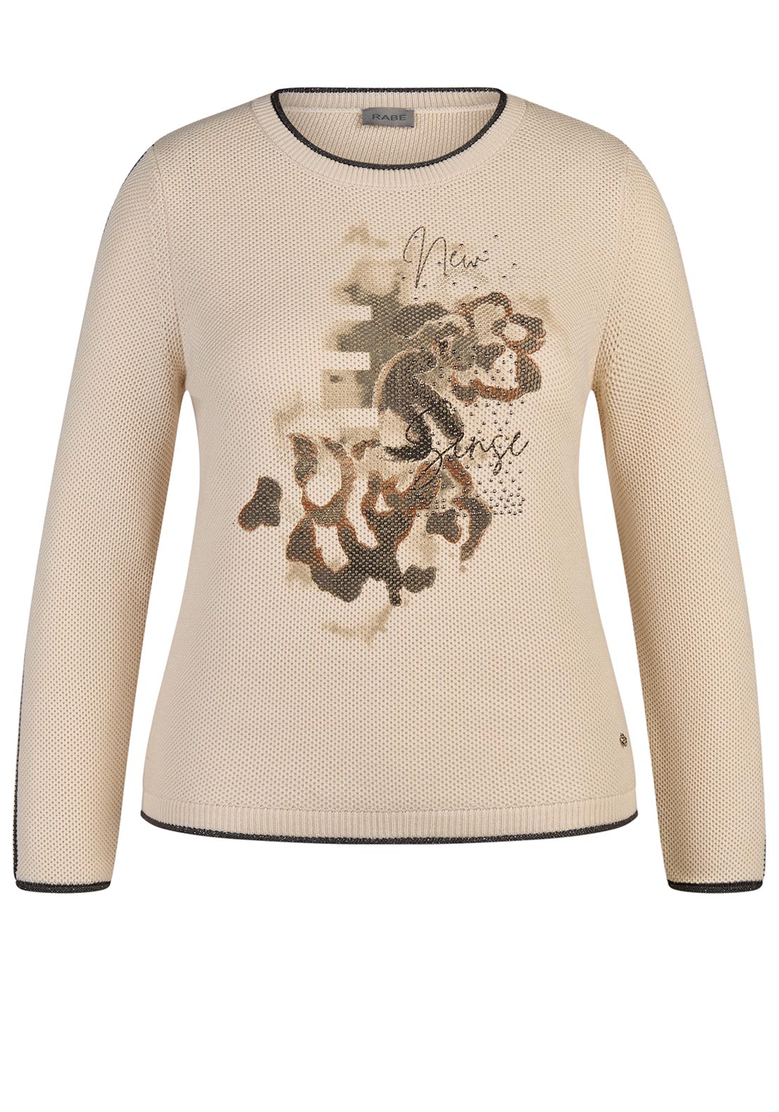 Rabe Embellished Abstract Front Jumper, Beige