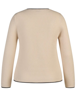 Rabe Embellished Abstract Front Jumper, Beige