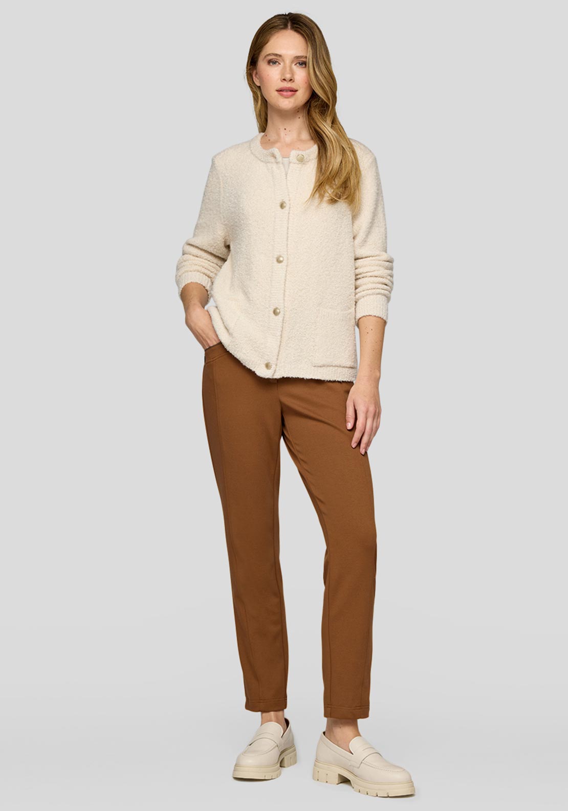 Rabe Knit Buttoned Cardigan, Cream