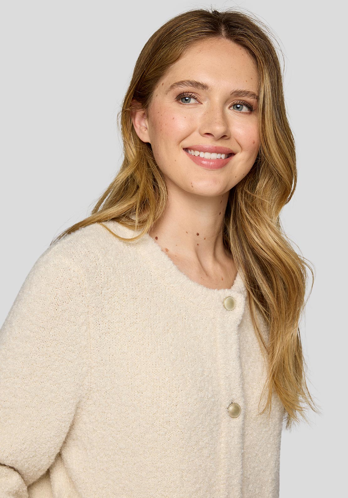 Rabe Knit Buttoned Cardigan, Cream
